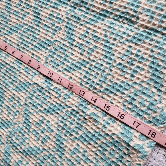 Cream + Blue Waffle Weave Badgley Mishka Kitchen Tea Towel or Serving Cloth - Picture 9 of 9